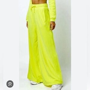 Adidas Originals Yellow Jeremy Scott Edition Flared Velour Velvet Track Pants